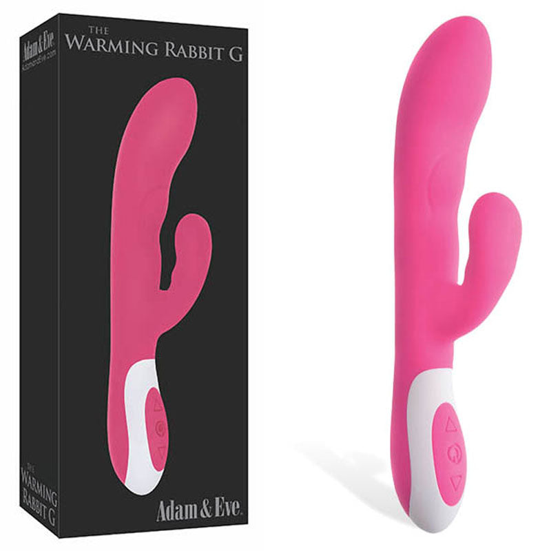 Adam & Eve The Warming Rabbit G - Pink 21.6 cm (8.5'') USB Rechargeable Warming Rabbit Vibrator - Just for you desires