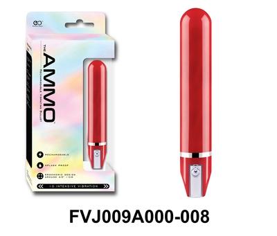 The Ammo 5"" Glossy Finishing Rechargeable Vibrator Red