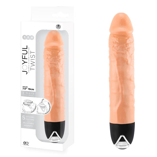 Joyful Twist 7' Silicone Vibrator Flesh - Just for you desires