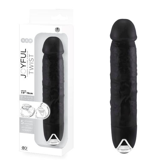 Joyful Twist Silicone Vibrator 7' Black - Just for you desires