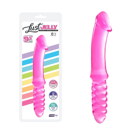 Lust Jelly Double Dong 9.5"" Pink - Just for you desires