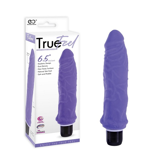True Feel 6.5 Realistic Vibrator Purple - Just for you desires