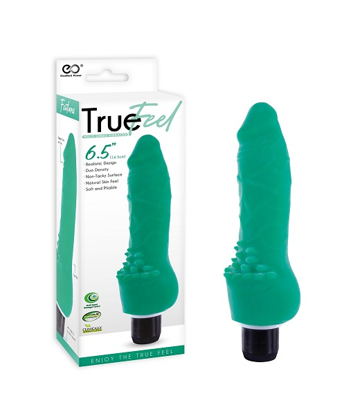 True Feel Realistic Vibrator 6.5"" Green - Just for you desires