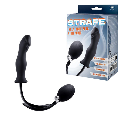 Strafe Silicone Inflatable Plug With Pump Black - Just for you desires