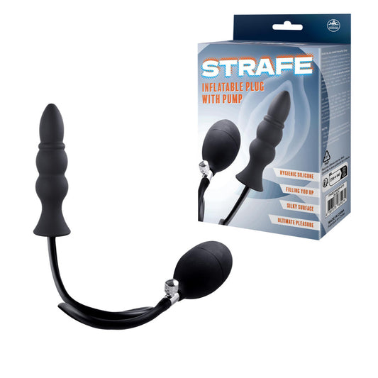 Strafe Silicone Black Inflatable Plug With Pump - Just for you desires