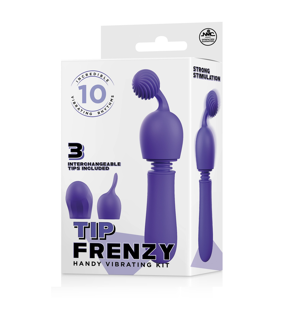 Tip Frenzy Silicone Vibe With 3 Interchangeable Tips Purple - Just for you desires