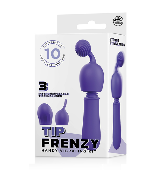 Tip Frenzy Silicone Vibe With 3 Interchangeable Tips Purple - Just for you desires