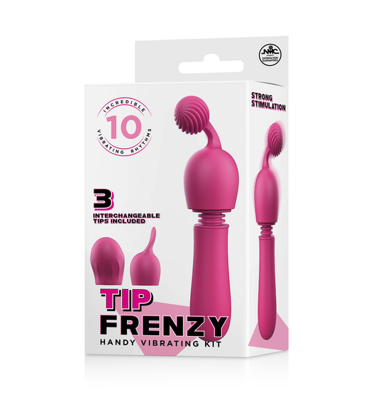 Tip Frenzy Silicone Vibe With 3 Interchangeable Tips Pink - Just for you desires