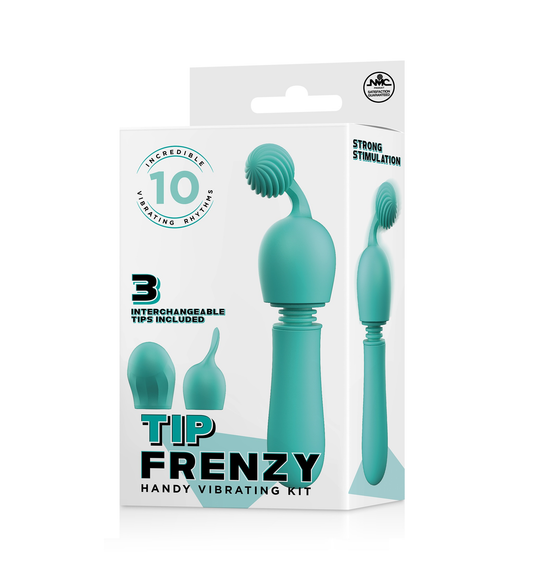 Tip Frenzy Silicone Vibe With 3 Interchangeable Tips Green - Just for you desires