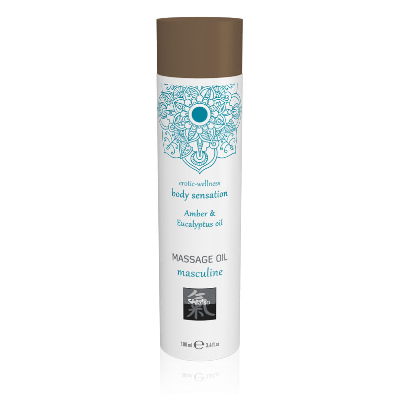 SHIATSU Massage Oil - Masculine - Amber & Eucalyptus Oil Scented - 100 ml - Just for you desires