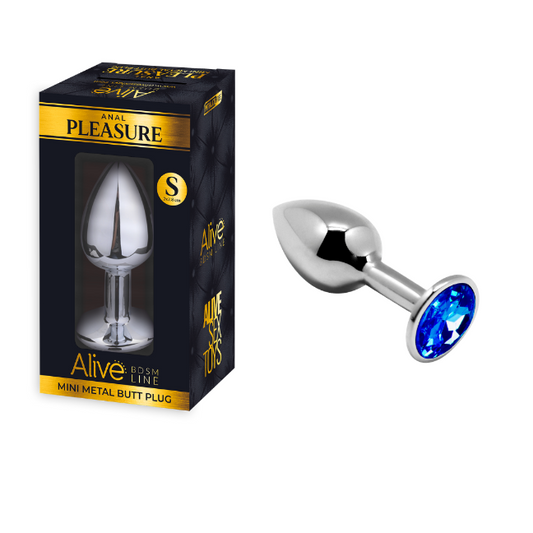 Mini Metal Butt Plug Anal Pleasure Blue S - Just for you desires