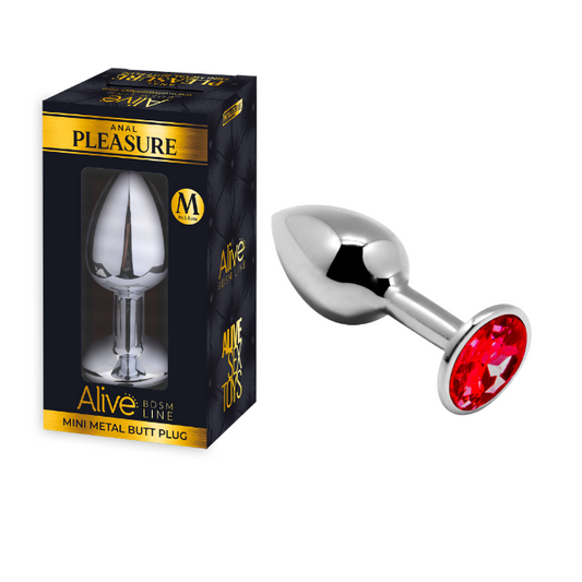 Mini Metal Butt Plug Anal Pleasure Red M - Just for you desires