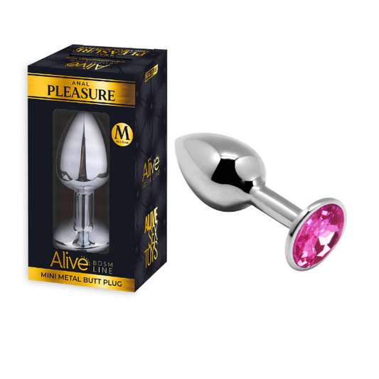 Mini Metal Butt Plug Anal Pleasure Pink M - Just for you desires