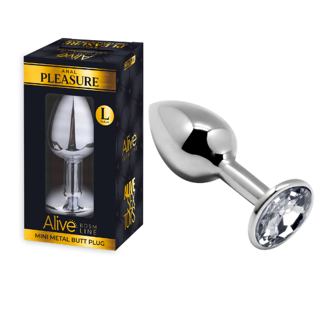 Mini Metal Butt Plug Anal Pleasure White L - Just for you desires