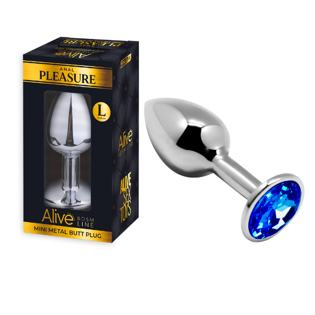 Mini Metal Butt Plug Anal Pleasure Blue L - Just for you desires