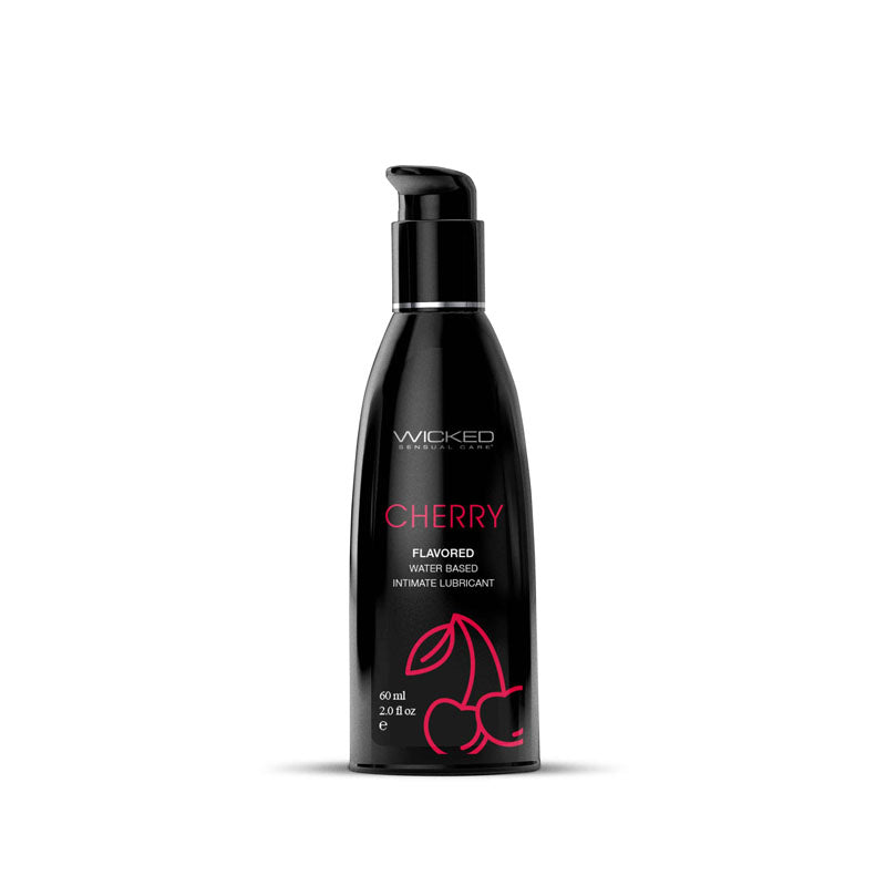 Wicked Aqua Cherry - Cherry Flavoured Water Based Lubricant - 60 ml (2 oz) Bottle - Just for you desires