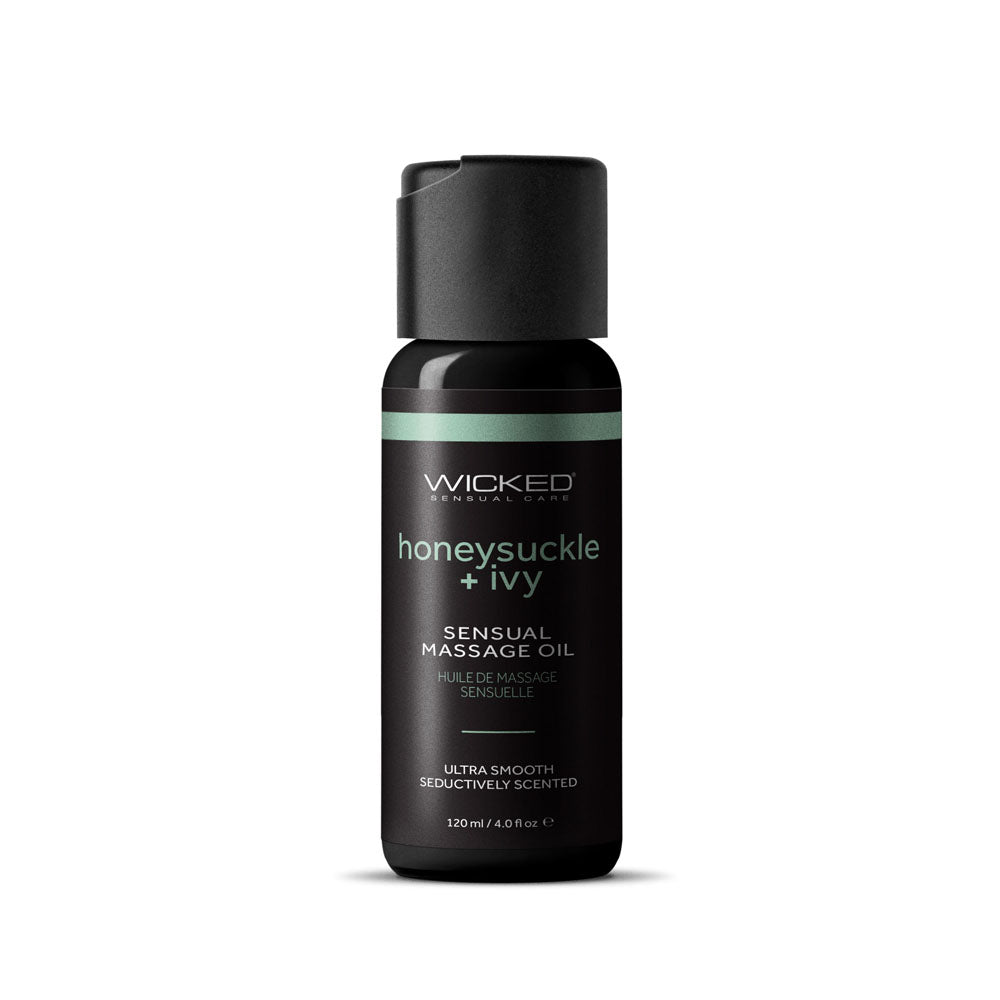 Wicked Sensual Massage Oil - Honeysuckle + Ivy - Honeysuckle and Ivy Scented Massage Oil - 120 ml Tube - Just for you desires