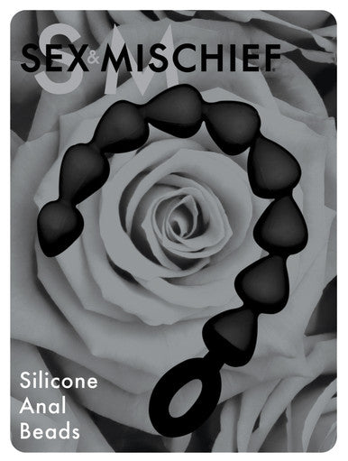 95732 - Sex & Mischief Black Silicone Anal Beads - Just for you desires