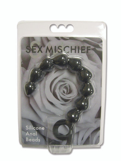 95732 - Sex & Mischief Black Silicone Anal Beads - Just for you desires