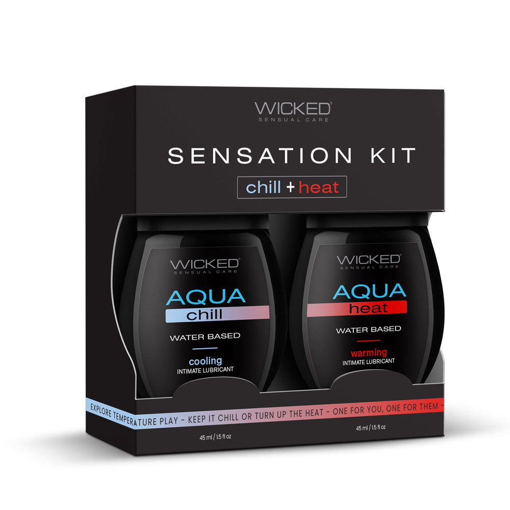 Wicked Sensation Kit - Warming & Cooling Water Based Lubricants - 2 Pack of 120 ml Bottles - Just for you desires