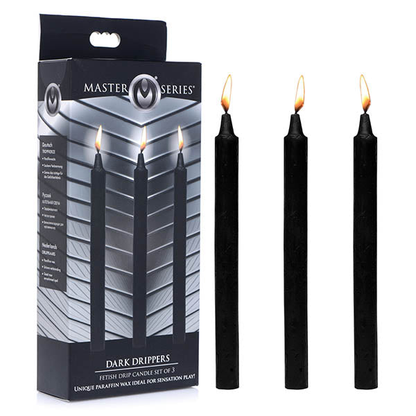 Master Series Fetish Drip Candles - Black - 3 Pack