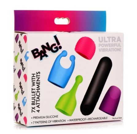 Bang! Rechargeable Bullet W/ 4 Attachments - Just for you desires