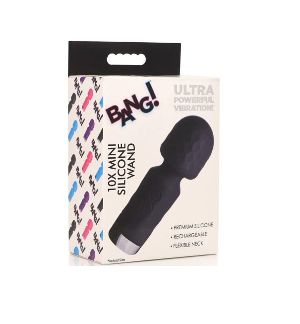 Bang! 10 X Mini Silicone Wand Black - Just for you desires