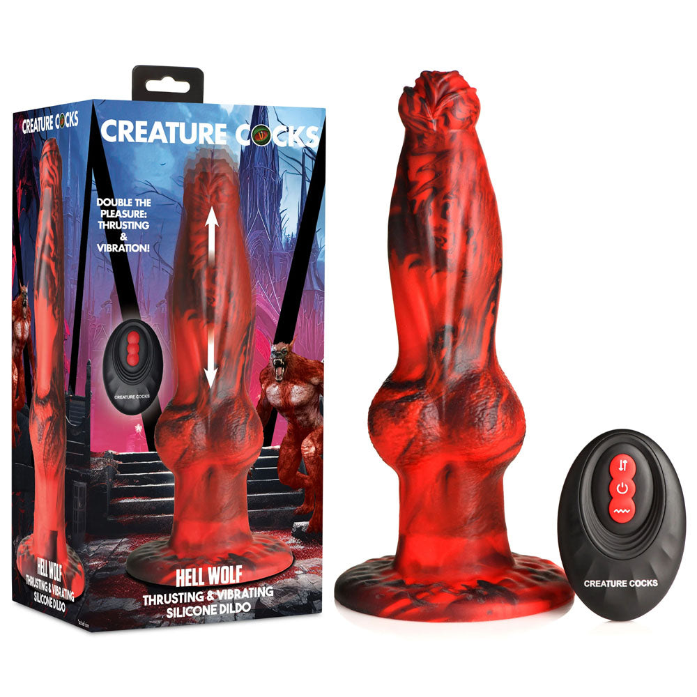 Creature Cocks Hell Wolf - Red 22 cm USB Rechargeable Thrusting Fantasy Dildo - Just for you desires