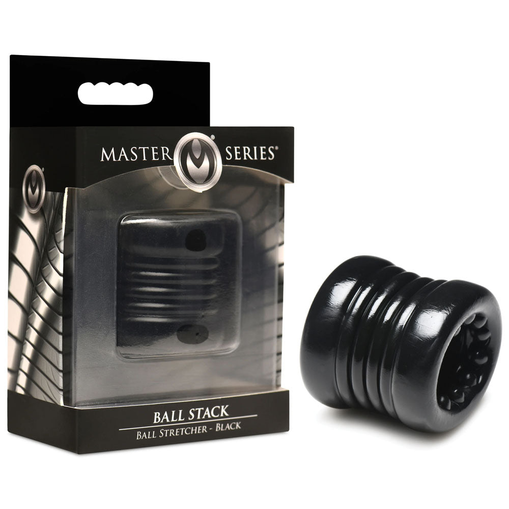 Master Series Ball Stack Ball Stretcher - Black - Black Ball Stretcher - Just for you desires