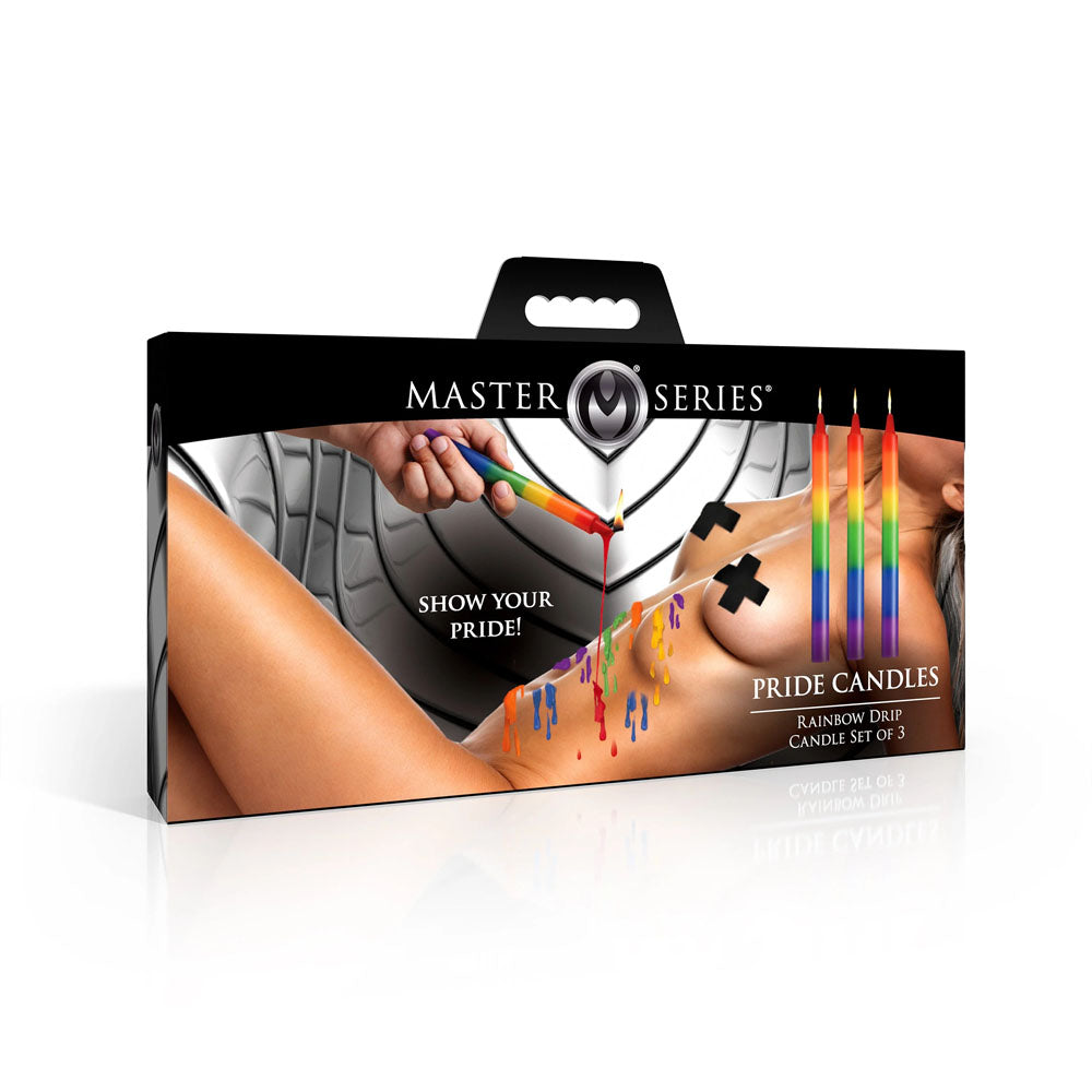Master Series Pride Candles - Rainbow Drip Candles - Set of 3 - Just for you desires