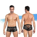 Ashella Lingerie Mica Lace Boxer Brief Black S/M - Just for you desires