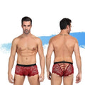 Ashella Lingerie Mica Lace Boxer Brief Red S/M - Just for you desires