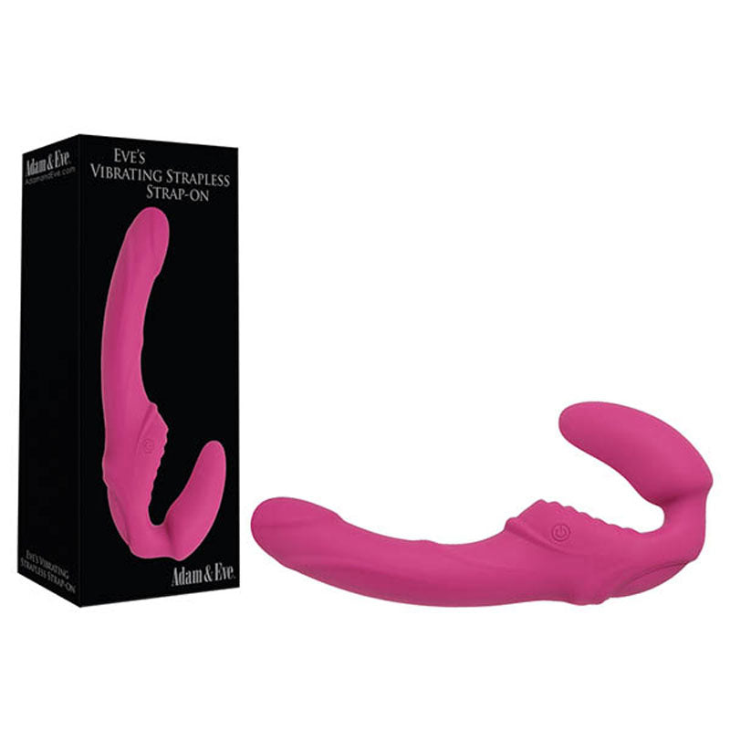 Adam & Eve Eve's Vibrating Strapless Strap-On - Pink 22 cm (8.75'') USB Rechargeable Strapless Strap-On - Just for you desires