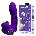 Party Up MIKE Finger Vibe - Purple - Purple Vibrating Finger Vibrator - Just for you desires