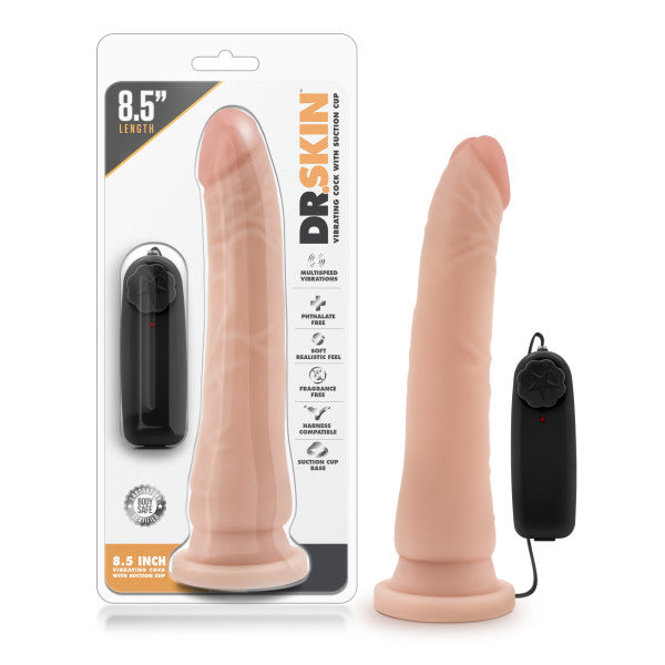 Dr. Skin 8.5'' Vibrating Realistic Cock -  21.6 cm Vibrating Dong - Just for you desires