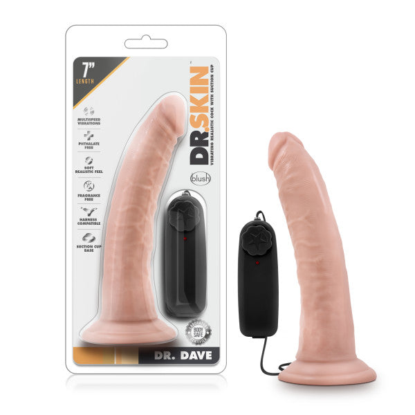 Dr. Skin Dr. Dave -  17.8 cm (7'') Vibrating Dong - Just for you desires