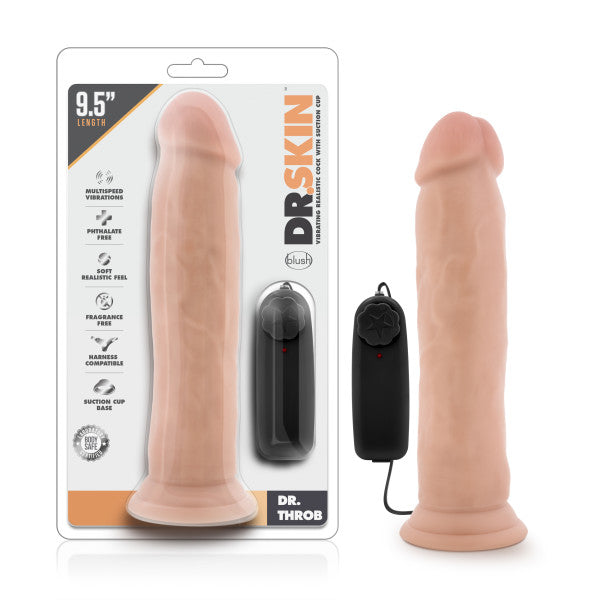 Dr. Skin Dr. Throb -  24.1 cm (9.5'') Vibrating Dong - Just for you desires
