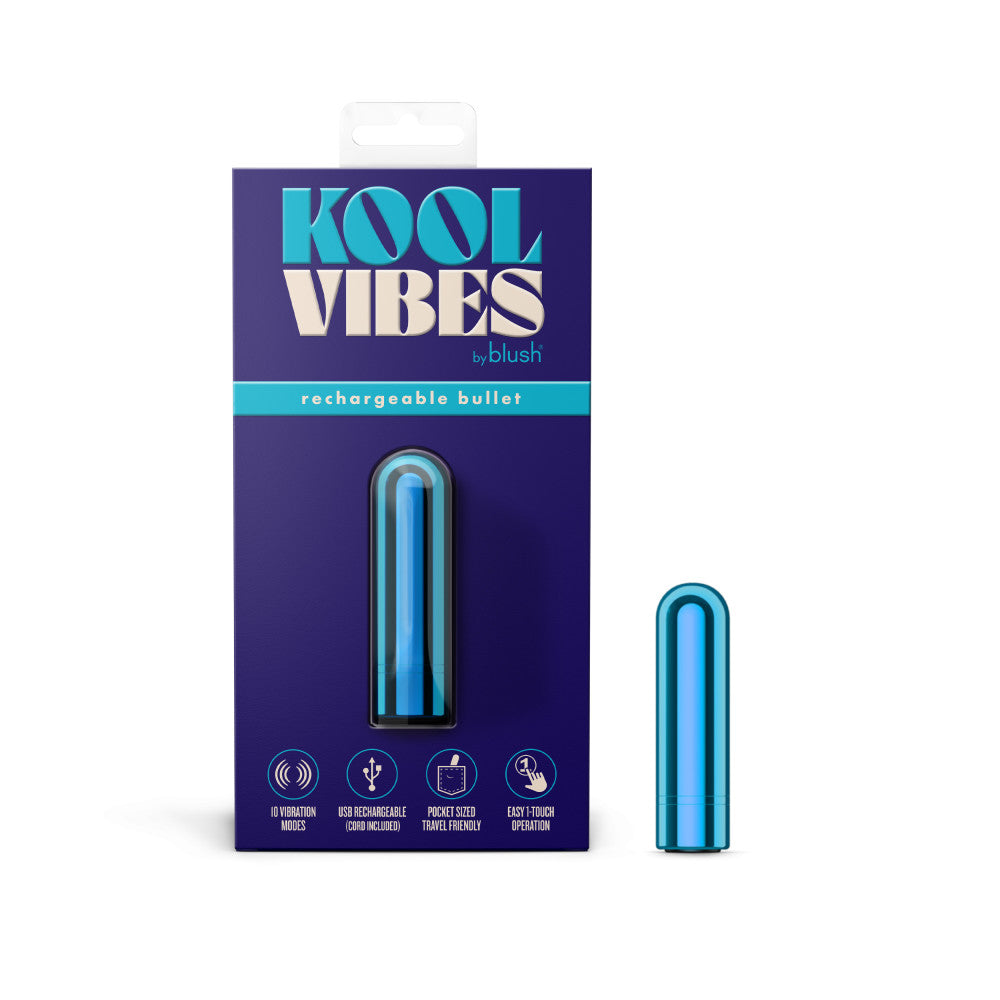 Kool Vibes - Rechargeable Mini Bullet - Blueberry - Blueberry 6.4 cm USB Rechargeable Bullet - Just for you desires