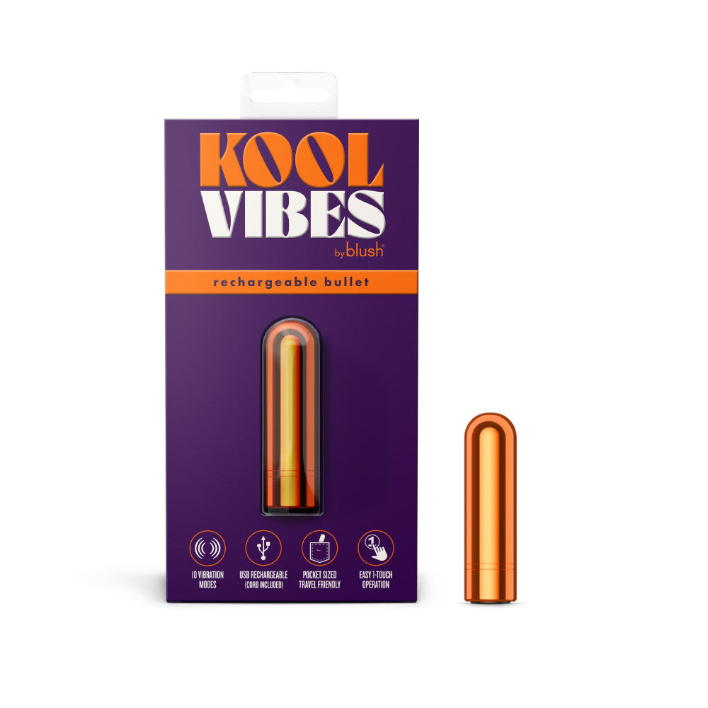 Kool Vibes - Rechargeable Mini Bullet - Tangerine - Orange 6.4 cm USB Rechargeable Bullet - Just for you desires