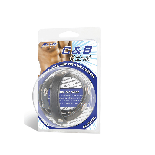 Blue Line T Style Cock Ring With Ball Divider - Just for you desires
