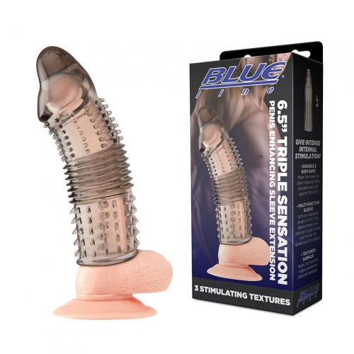 6.5"" Triple Sensation Penis Enhancing Sleeve Extension - Just for you desires
