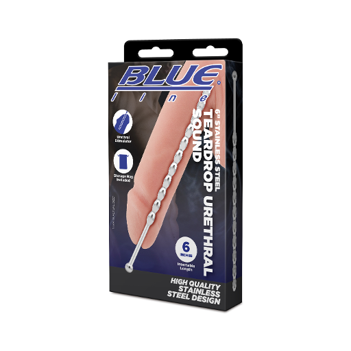 Blue Line 6"" Stainless Steel Teardrop Urethral Sound - Just for you desires