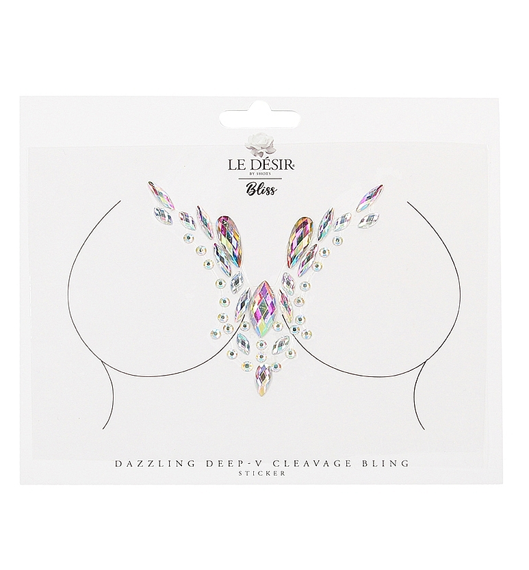 Shots Dazzling Deep V Cleavage Bling Sticker