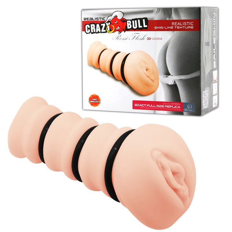 CRAZY BULL ROSSI Vagina Stroker - Flesh Vagina Stroker with Tightening Rings - Just for you desires