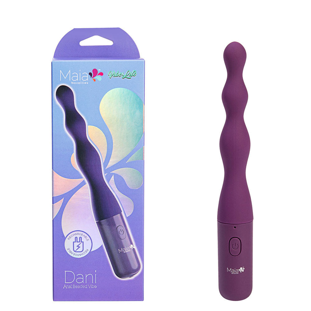 Maia DANI - Purple 17.8 cm USB Rechargeable Beaded Vibrator - Just for you desires