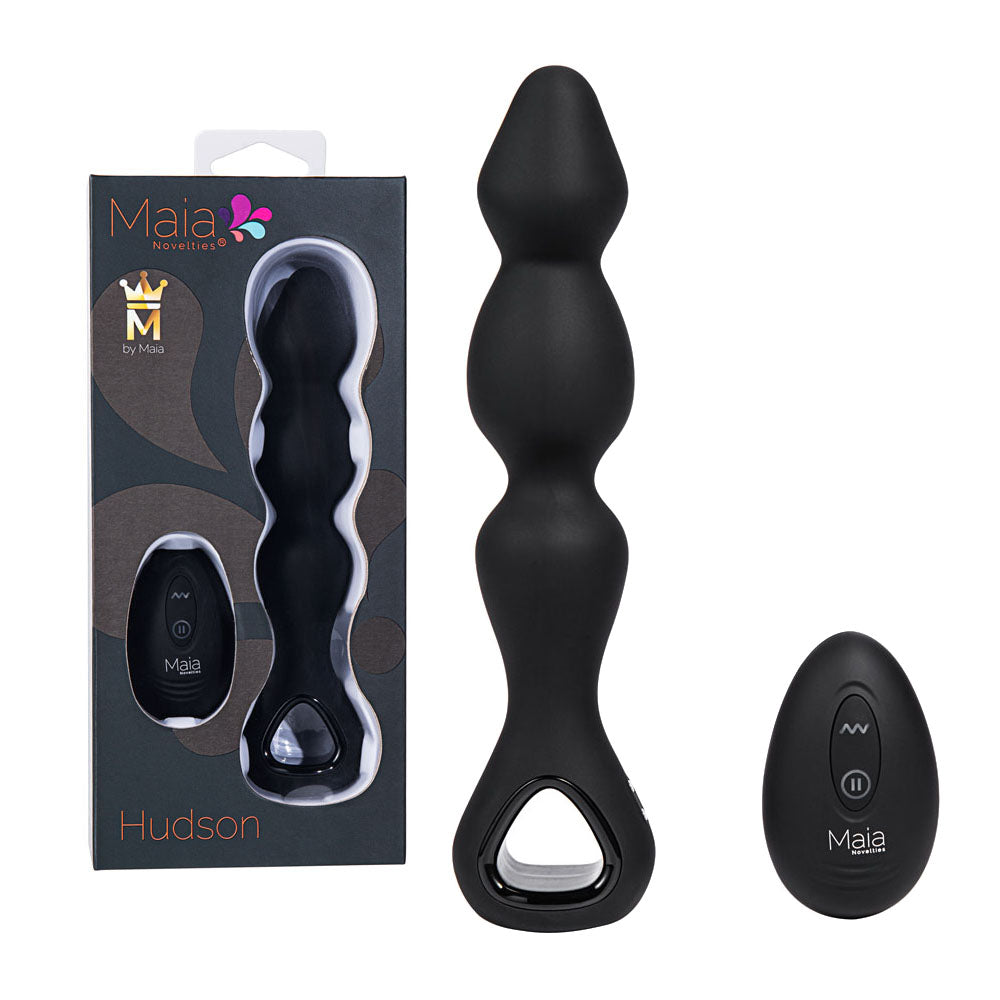 Maia HUDSON - Black 19 cm USB Rechargeable Anal Vibrator with Wireless Remote - Just for you desires