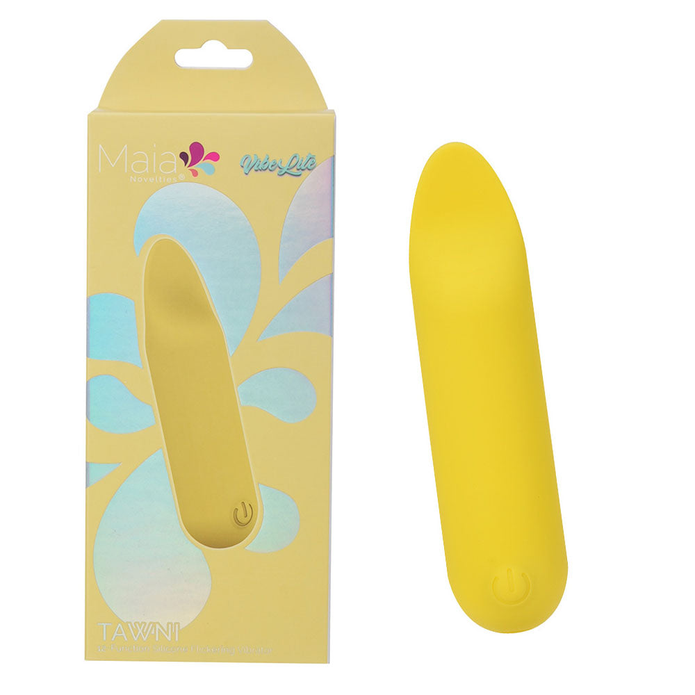Maia TAWNI - Yellow - Yellow 9 cm USB Rechargeable Bullet with Flickering Tip - Just for you desires