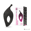 BCharmed Rhythm Infinite Deluxe - Black - Black USB Rechargeable Vibrating Cock Ring - Just for you desires
