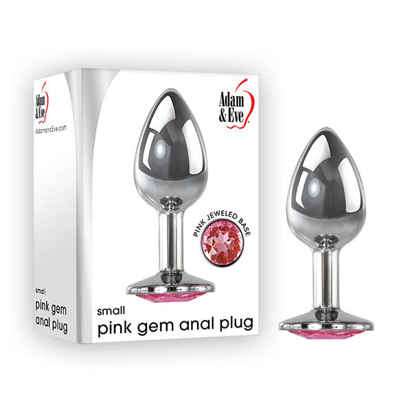 Adam & Eve Pink Gem Anal Plug - Small - Silver Small 7.1 cm Metal Butt Plug with Pink Gem - Just for you desires
