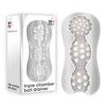 Adam & Eve Triple Chamber Ball Drainer - Clear Masturbator Sleeve - Just for you desires